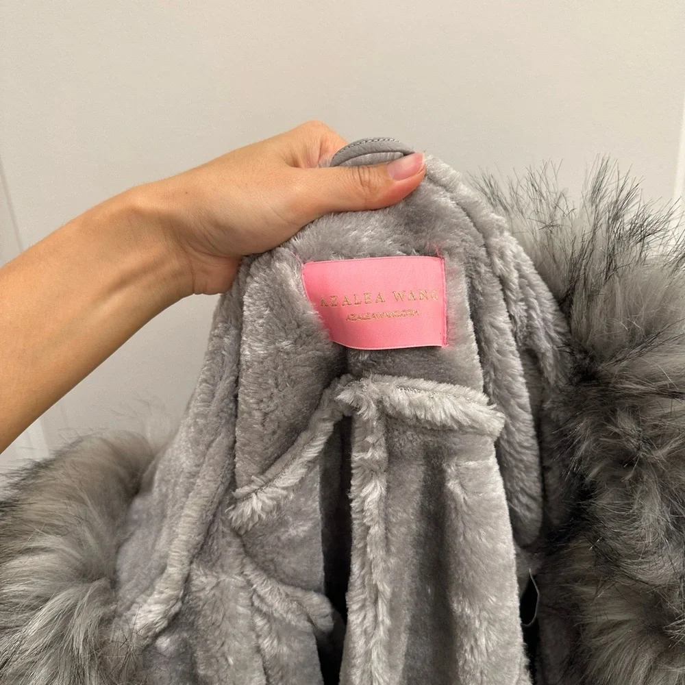 Azalea wang belted Trench Coat with Fur Trim - Picture 2 of 6